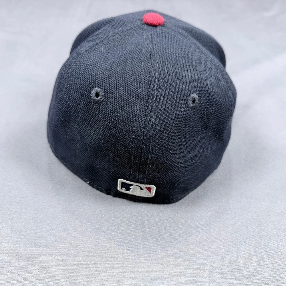 New Era Youth 6 1/2 Navy Red Polyester 59FIFTY Atlanta Braves MLB On-Field Hat